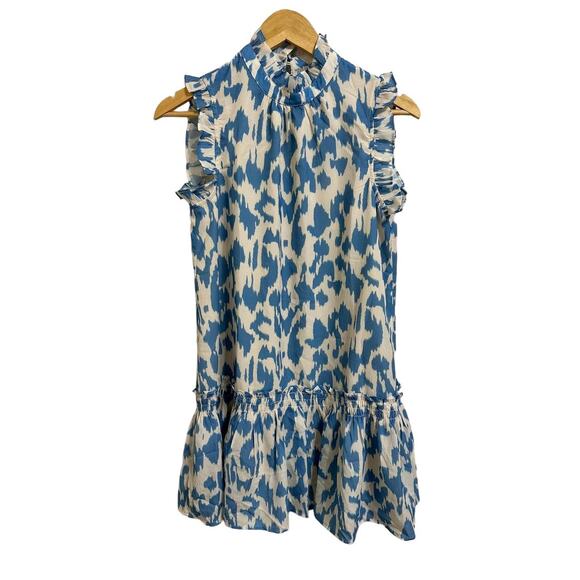 Pinch Maria Women's‎ Blue Feminine Shift Lined Ruffle Dress Size Small NWT - Picture 3 of 8